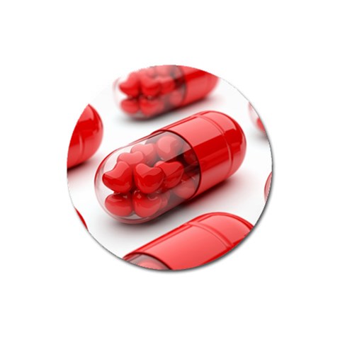 Heart Capsule Magnet 3  (Round) from UrbanLoad.com Front