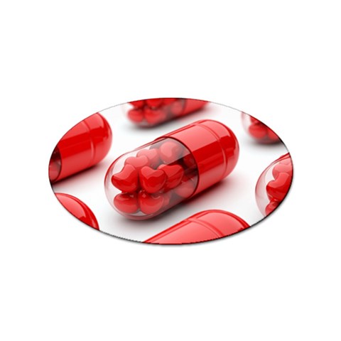 Heart Capsule Sticker Oval (10 pack) from UrbanLoad.com Front
