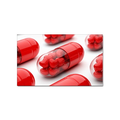 Heart Capsule Sticker Rectangular (100 pack) from UrbanLoad.com Front