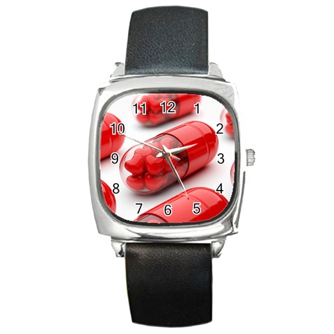 Heart Capsule Square Metal Watch from UrbanLoad.com Front