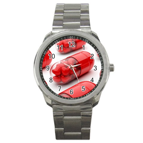 Heart Capsule Sport Metal Watch from UrbanLoad.com Front