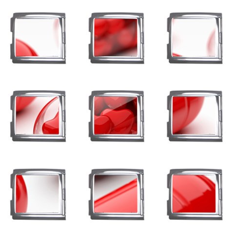 Heart Capsule Mega Link Italian Charm (9 pack) from UrbanLoad.com Front