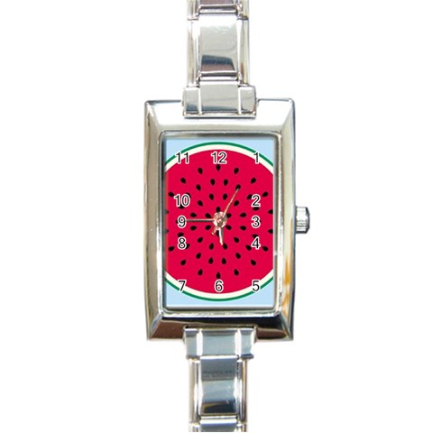 watermelon Rectangular Italian Charm Watch from UrbanLoad.com Front