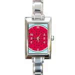 watermelon Rectangular Italian Charm Watch