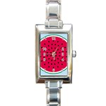 watermelon Rectangular Italian Charm Watch