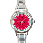 watermelon Round Italian Charm Watch