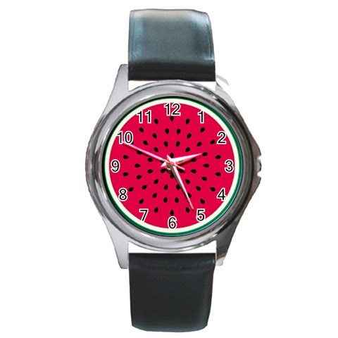watermelon Round Metal Watch from UrbanLoad.com Front