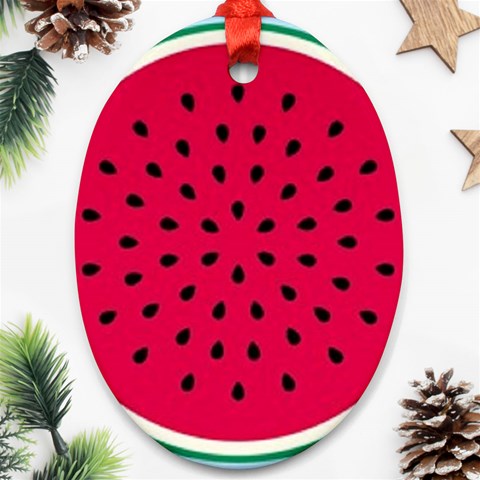 watermelon Ornament (Oval) from UrbanLoad.com Front