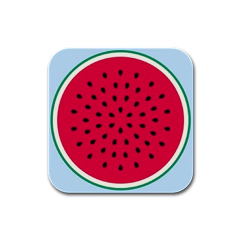 watermelon Rubber Square Coaster (4 pack) from UrbanLoad.com Front
