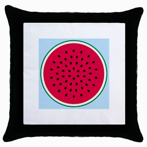 watermelon Throw Pillow Case (Black) from UrbanLoad.com Front