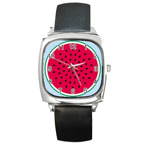 watermelon Square Metal Watch from UrbanLoad.com Front