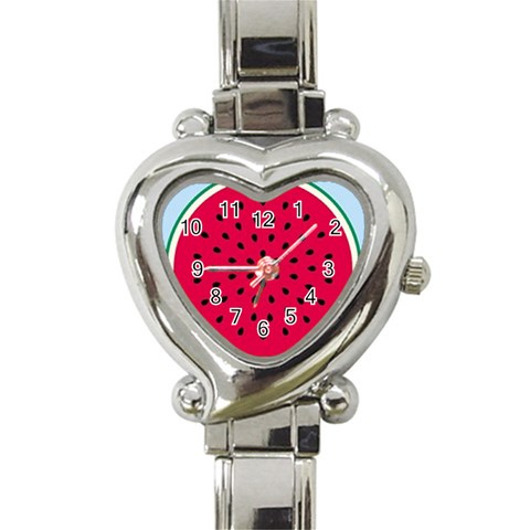 watermelon Heart Italian Charm Watch from UrbanLoad.com Front