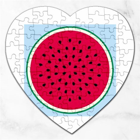 watermelon Jigsaw Puzzle (Heart) from UrbanLoad.com Front