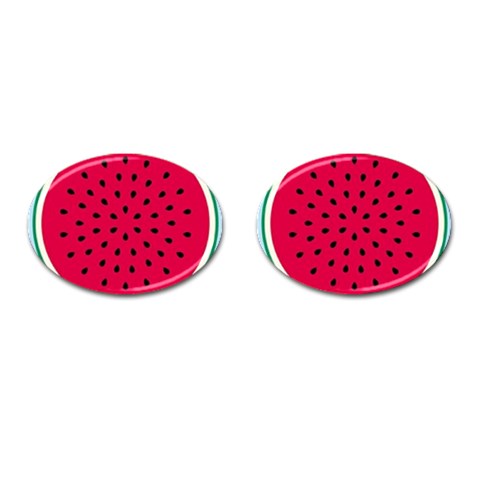 watermelon Cufflinks (Oval) from UrbanLoad.com Front(Pair)