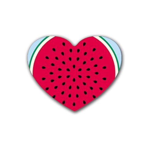 watermelon Heart Coaster (4 pack) from UrbanLoad.com Front