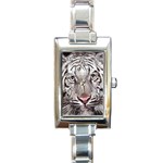 white tiger Rectangular Italian Charm Watch