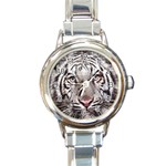 white tiger Round Italian Charm Watch