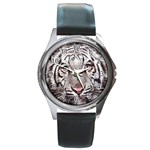 white tiger Round Metal Watch