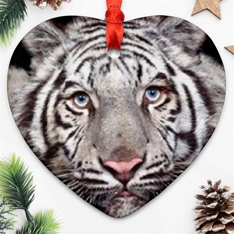 white tiger Ornament (Heart) from UrbanLoad.com Front