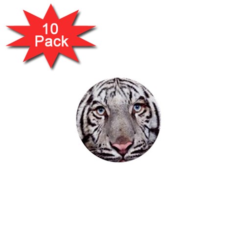 white tiger 1  Mini Button (10 pack)  from UrbanLoad.com Front