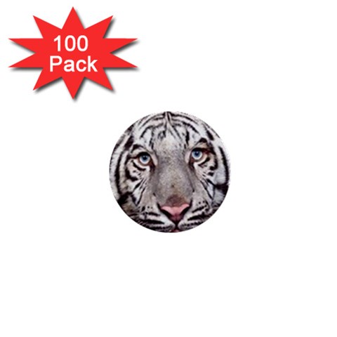 white tiger 1  Mini Button (100 pack)  from UrbanLoad.com Front