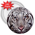 white tiger 3  Button (100 pack)