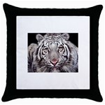 white tiger Throw Pillow Case (Black)