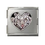 white tiger Mega Link Heart Italian Charm (18mm)