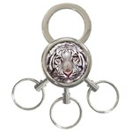 white tiger 3-Ring Key Chain