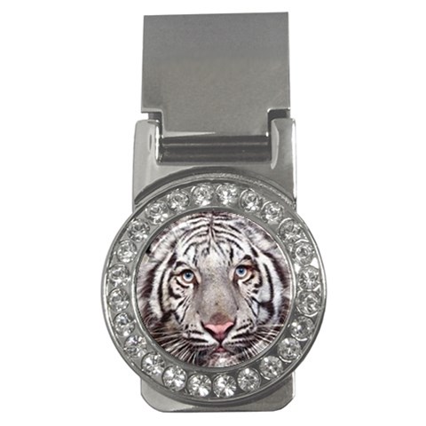 white tiger Money Clip (CZ) from UrbanLoad.com Front