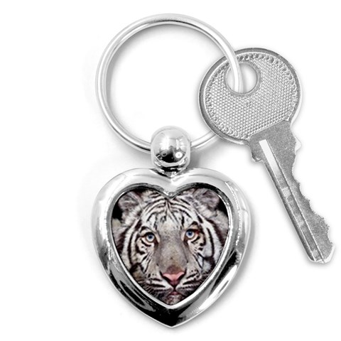 white tiger Key Chain (Heart) from UrbanLoad.com Front