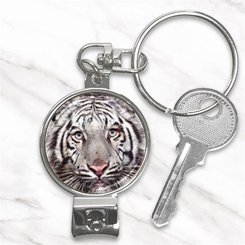 white tiger Nail Clippers Key Chain from UrbanLoad.com Front