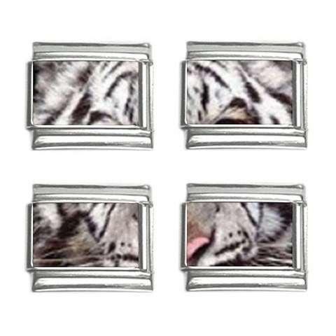 white tiger 9mm Italian Charm (4 pack) from UrbanLoad.com Front