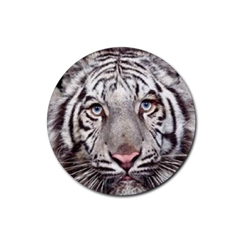 white tiger Rubber Coaster (Round) from UrbanLoad.com Front