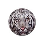 white tiger Rubber Round Coaster (4 pack)