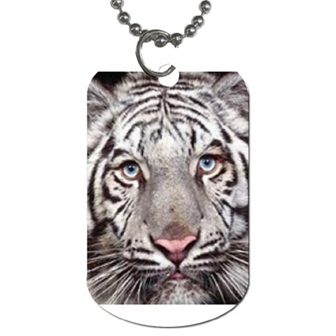 white tiger Dog Tag (One Side) from UrbanLoad.com Front