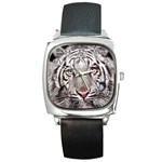 white tiger Square Metal Watch