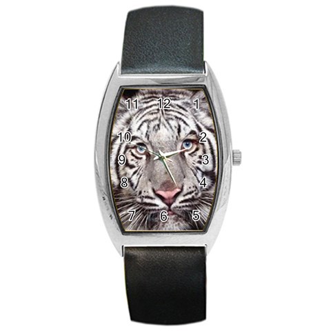 white tiger Barrel Style Metal Watch from UrbanLoad.com Front