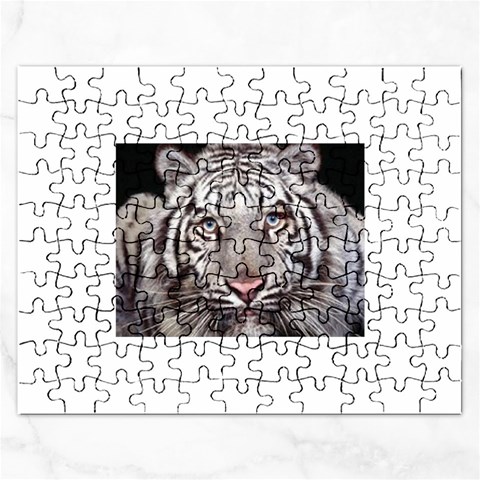 white tiger Jigsaw Puzzle (Rectangular) from UrbanLoad.com Front