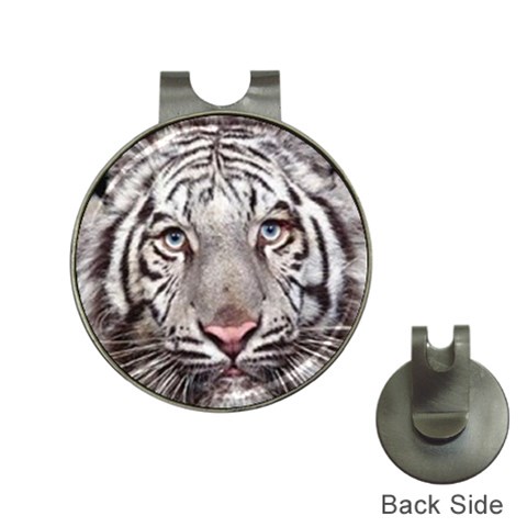 white tiger Golf Ball Marker Hat Clip from UrbanLoad.com Front