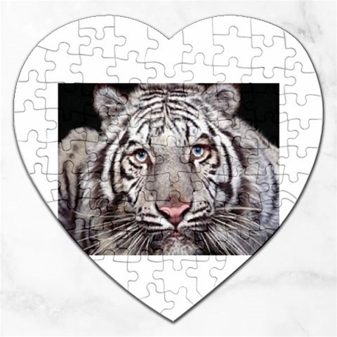white tiger Jigsaw Puzzle (Heart) from UrbanLoad.com Front