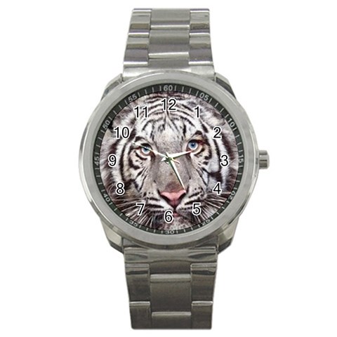 white tiger Sport Metal Watch from UrbanLoad.com Front