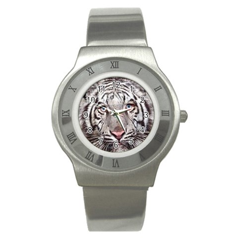 white tiger Stainless Steel Watch from UrbanLoad.com Front