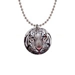 white tiger 1  Button Necklace