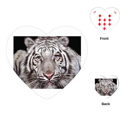 white tiger Playing Cards (Heart) from UrbanLoad.com Front