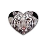 white tiger Rubber Coaster (Heart)