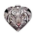 white tiger Dog Tag Heart (One Side)