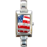 usa soccer Rectangular Italian Charm Watch