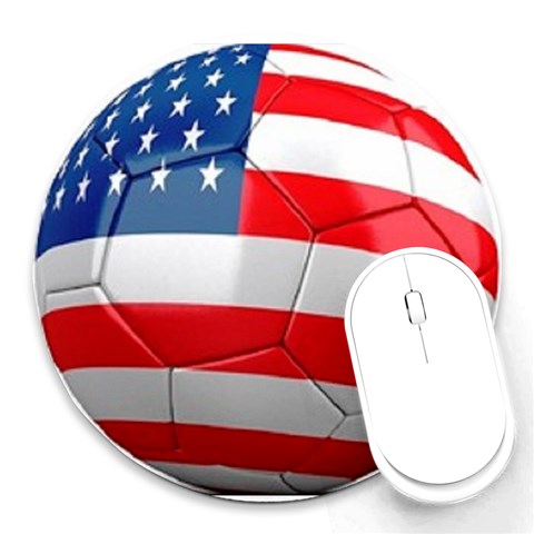 usa soccer Round Mousepad from UrbanLoad.com Front