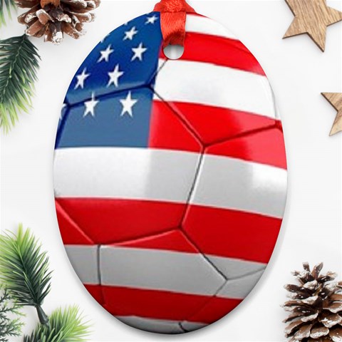 usa soccer Ornament (Oval) from UrbanLoad.com Front